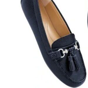 Talbots Jessie Tassel Pebble Leather Driving Moccasins Indigo Blue size 8.5 NIB